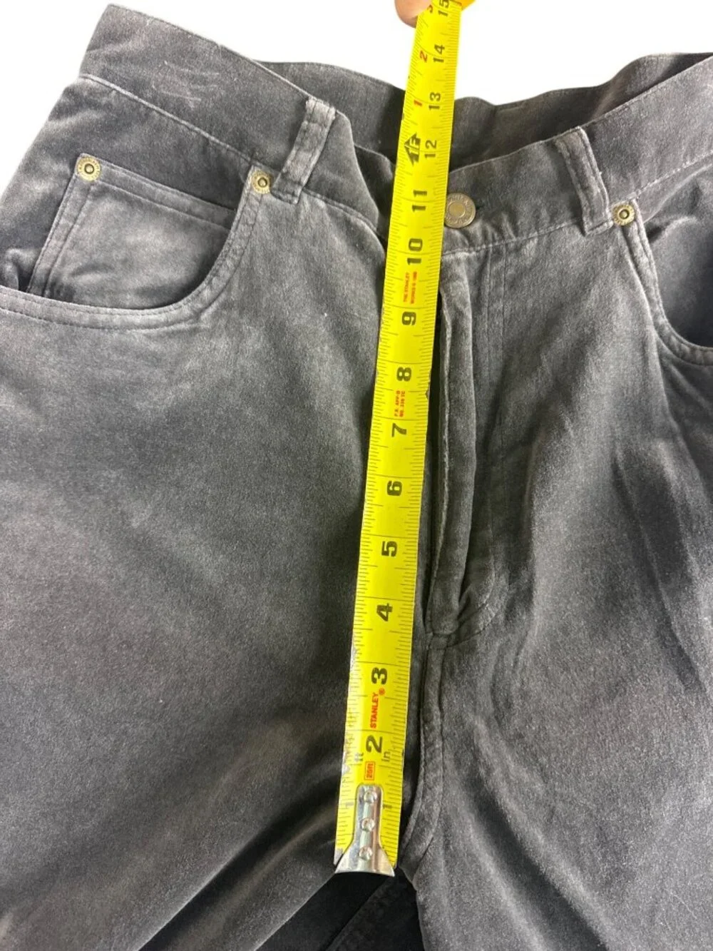 Jones New York Sport Velvet Pants Gray High Rise Wide Leg Size 8 Y2K Chic